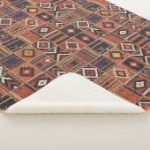 Rustikaler Patchwork-Kilim-Geometrie-Teppich Sherpadecke (3/4)