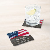 Rustikaler Patriotischer Abschluss Amerikanischer  Rechteckiger Pappuntersetzer (Vor Ort)