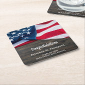 Rustikaler Patriotischer Abschluss Amerikanischer  Rechteckiger Pappuntersetzer (angewinkelt)