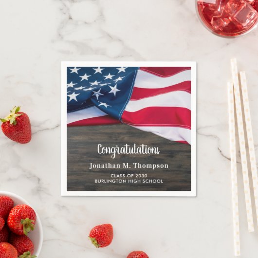 Rustikaler Patriotischer Abschluss Amerikanischer Serviette (Beispiel)