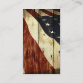 Rustikaler patriotischer amerikanischer hölzerner rabattkarte (Rückseite)