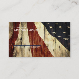 Rustikaler patriotischer amerikanischer hölzerner terminkarte