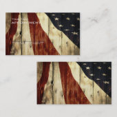 Rustikaler patriotischer amerikanischer hölzerner terminkarte (Vorne/Hinten)
