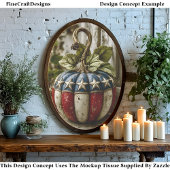 Rustikaler, patriotischer Pumpkin für Fall DT6L De Seidenpapier