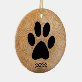 Rustikaler Paw-Druck Keramik Ornament (Rechts)