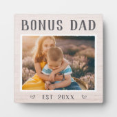 Rustikaler Personalisiert Bonus Vater Stepfather F Fotoplatte (Vorderseite)
