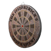 Rustikaler Personalisierter Familienname Dartscheibe (Vorderseite rechts)