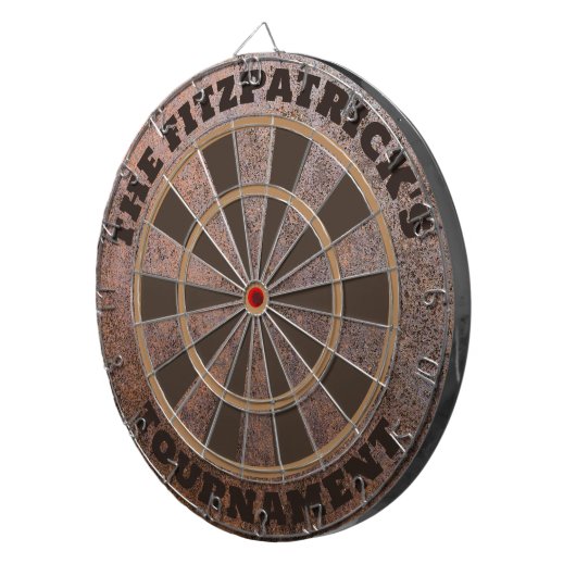 Rustikaler Personalisierter Familienname Dartscheibe (Vorderseite rechts)