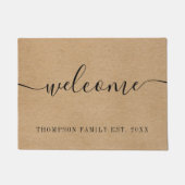 Rustikaler Personalisierter Familienname Fußmatte (Vorderseite)