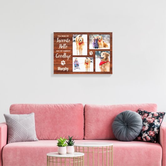 Rustikaler Personalisierter Haustier Memorial Foto Leinwanddruck (Insitu (Wohnzimmer))