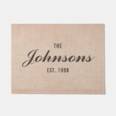 Rustikaler Personalisierter Nachname Fußmatte (Vorderseite)