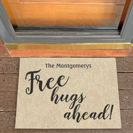 Rustikaler Personalisierter Name Freie Hugs vor Em Fußmatte