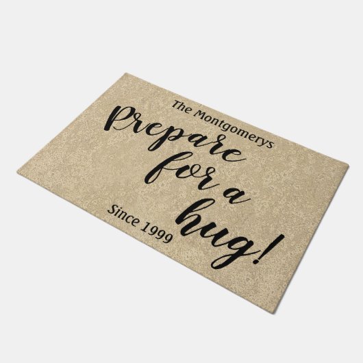 Rustikaler Personalisierter Name Spaß "Bereiten Si Fußmatte (Schrägansicht)