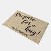 Rustikaler Personalisierter Name Spaß bereitet sic Fußmatte (Schrägansicht)