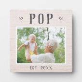 Rustikaler Personalisierter Pop Grandpa Foto Fotoplatte (Vorderseite)