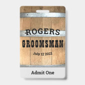 Rustikaler Personalisierter Trauzeuge Whiskey Barr Ausweis (Back)