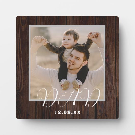 Rustikaler Personalisierter Vater Plaque Fotoplatte (Vorderseite)