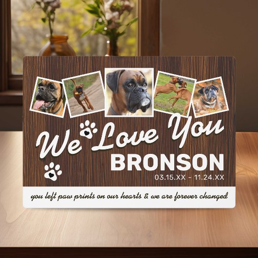 Rustikaler Pet-Memorial Keepake Fotoplatte