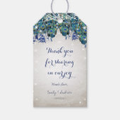 Rustikaler Pfauensee Rustikaler Luxe Geschenkanhänger (Vorderseite)