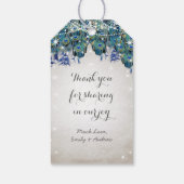 Rustikaler Pfauensee Rustikaler Luxe Geschenkanhänger (Rückseite)