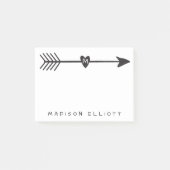 Rustikaler Pfeil-personalisierte klebrige Post-it Klebezettel (Vorderseite)