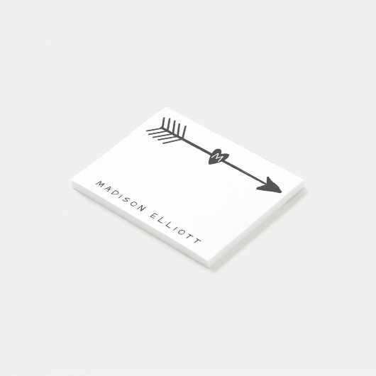 Rustikaler Pfeil-personalisierte klebrige Post-it Klebezettel (angewinkelt)