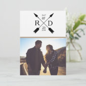 Rustikaler Pfeil | SAVE THE DATE | Hochzeit von Fo (Stehend Vorderseite)