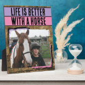 Rustikaler Pferdefreund 1 Foto lila rosa Fotoplatte (Seite)