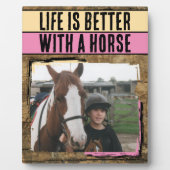 Rustikaler Pferdefreund 1 pfirsichrosa Foto Fotoplatte (Vorderseite)