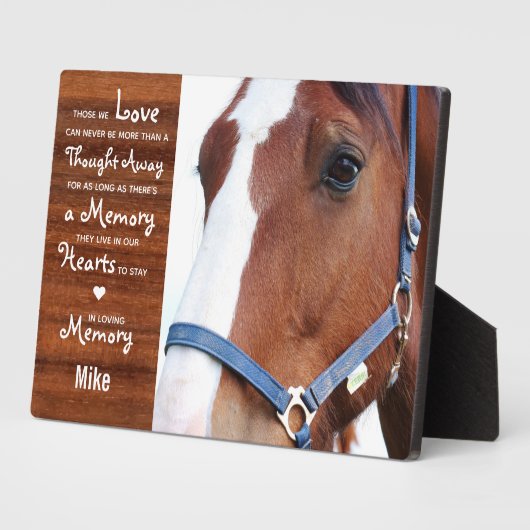 Rustikaler Pferdegedankenwahrer Fotoplatte (Seite)