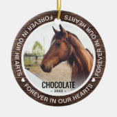 Rustikaler Pferdeverlust | Foto-Gedenkstätte Keramik Ornament (Vorne)