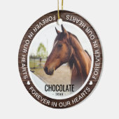 Rustikaler Pferdeverlust | Foto-Gedenkstätte Keramik Ornament (Links)