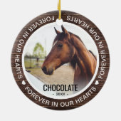 Rustikaler Pferdeverlust | Foto-Gedenkstätte Keramik Ornament (Hinten)