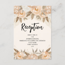 Rustikaler Pfirsichfarbener Empfang Begleitkarte
