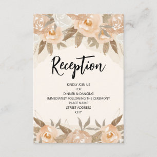 Rustikaler Pfirsichfarbener Empfang Begleitkarte