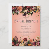 Rustikaler Pfirsichwein und Lila Brauchtum Brunch Einladung (Vorderseite)