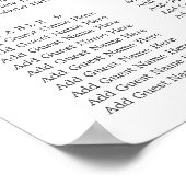 Rustikaler Pflaumen | Blume Feather Wedding Seatin Poster (Ecke)