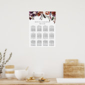 Rustikaler Pflaumen | Blume Feather Wedding Seatin Poster (Küche)