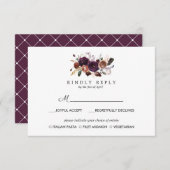 Rustikaler Pflaumen | Boho Hochzeit RSVP MEAL Opti (Vorne/Hinten)