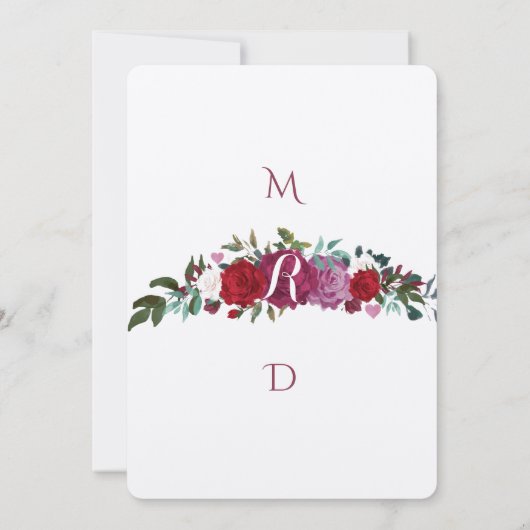 Rustikaler Pflaumen | Wir Liebe, weil er uns zum e Einladung (Rückseite)