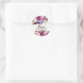 Rustikaler Pflaumenblauer Baby-Duschkopf Umschlag Runder Aufkleber (Tasche)