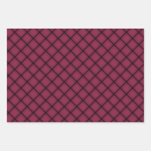 Rustikaler Pflaumenschwarz Kariert Buffalo Karo Mi Geschenkpapier Set (Vorderseite)