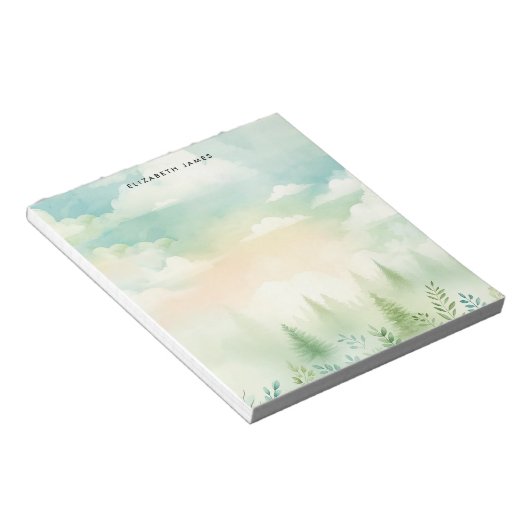 Rustikaler Piefernwald Personalisiert Notizblock (angewinkelt)