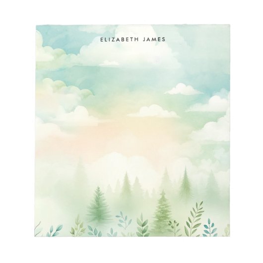 Rustikaler Piefernwald Personalisiert Notizblock (Vorderseite)