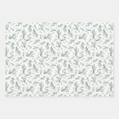 Rustikaler Pine Branch Pattern Urlaub Geschenkpapier Set (Vorderseite)