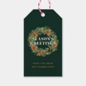 Rustikaler Pine Driving Orange Wreath Green Holida Geschenkanhänger (Vorderseite)