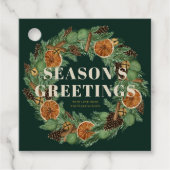 Rustikaler Pine Driving Orange Wreath Green Holida Geschenkanhänger (Vorderseite)