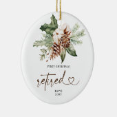 Rustikaler Pine Erster Weihnachtsfeier Keramik Ornament (Rechts)