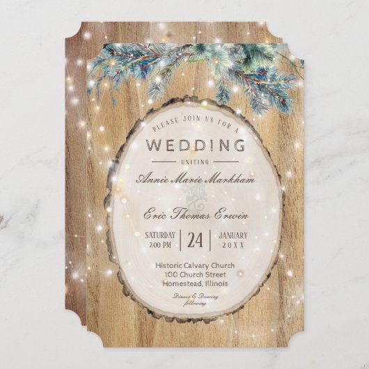 Rustikaler Pine Mountain Boho Einladung (Vorne/Hinten)