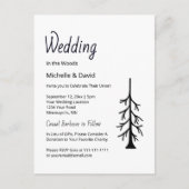 Rustikaler Pine Tree Simple Evergreen Lässig Weddi Einladungspostkarte (Vorderseite)